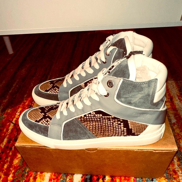 ZADIG & VOLTAIRE LIMITED EDITION ZV1747 HIGHTONE LEATHER + PYTHON PRINT- EU 45 - Picture 2 of 12